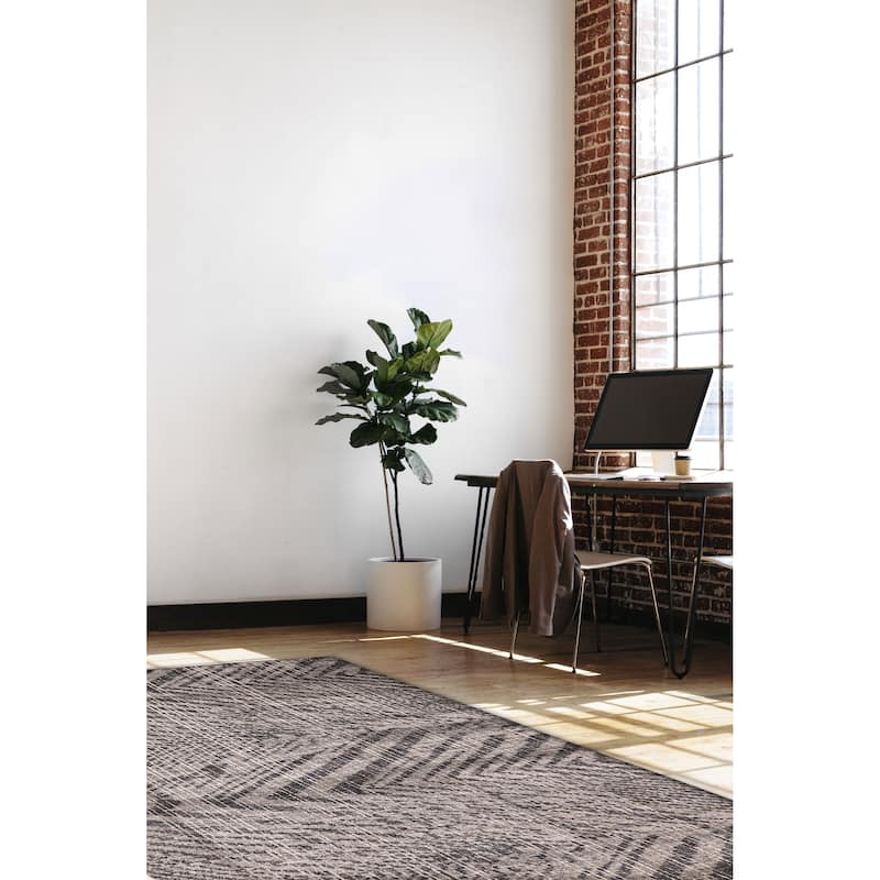 ECARPETGALLERY Hand-knotted Tangier Grey Wool Rug - 5'2 x 7'10