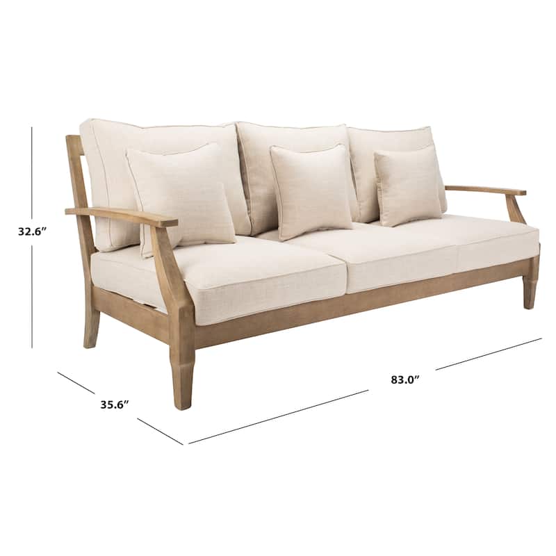 SAFAVIEH Couture Martinique Wood Patio Sofa - 82"W x 35"D x 32"H