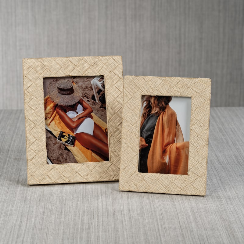 Lazarev Woven Raffia Photo Frame