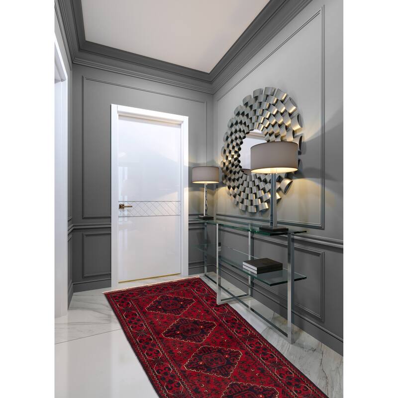 ECARPETGALLERY Hand-knotted Finest Khal Mohammadi Red Wool Rug - 2'8 x 6'11