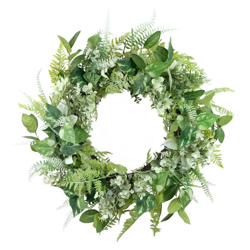 Eucalyptus Artificial Spring Floral Wreath - 26" - Green