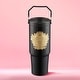 preview thumbnail 1 of 13, Juicy Couture Flip Flow Hydration Stainless Steel Screw Top Tumbler with Flip Straw and Carry Handle 30oz - Black