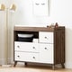 preview thumbnail 1 of 11, South Shore Yodi 4-drawer Storage Changing Table Natural Walnut and Pure White
