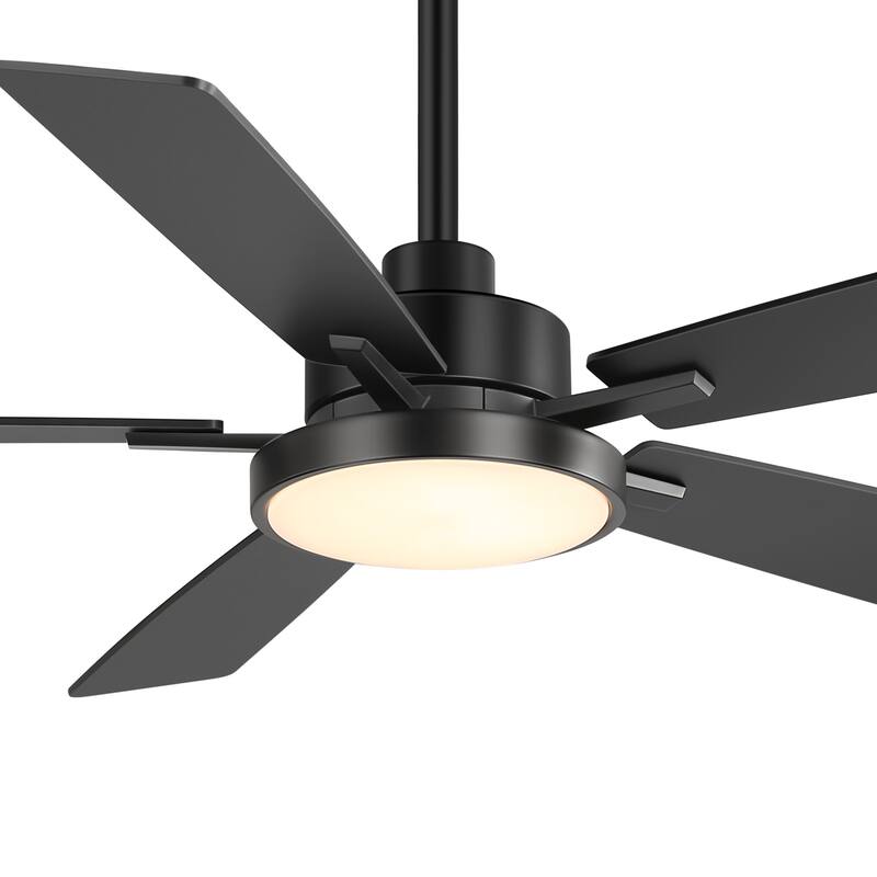 52-Inch Integrated Ceiling Fan with LED Light and Remote(5 Reversible Blades）