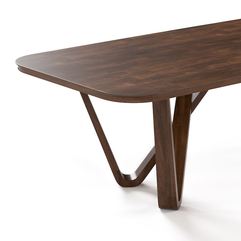 Furniture of America Abigail I Mid-Century Modern 5-Piece Rich Walnut Solid Wood Dining Set