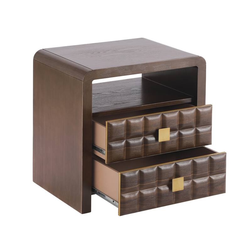 Christopher Knight Home - Walden Modern Wood Nightstand with Storage and Open Shelf