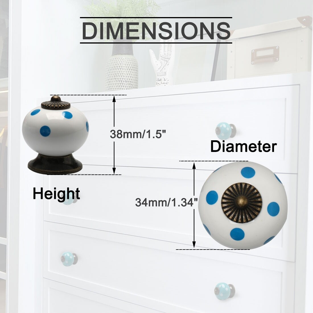 Shop Ceramic Knobs Vintage Pull Handle Furniture Drawer Tv Cabinet
