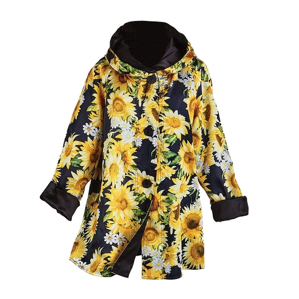 Shop Women S Reversible Sunflowers Swing Jacket Hooded