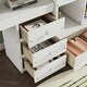 preview thumbnail 5 of 38, Full Size Loft Bed with Bulit-in L-Shaped Desk and Ladder, Wooden High Loft Bedframe with Storage Drawers and Shelves