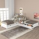 preview thumbnail 2 of 25, Double Twin Pine L-shaped Platform Bed with Convertible Trundle, Drawers, Built-in Desk