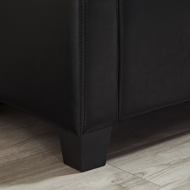 Multi-Functional 48" PU Leather Storage Ottoman Bench for Hallway & Entryway