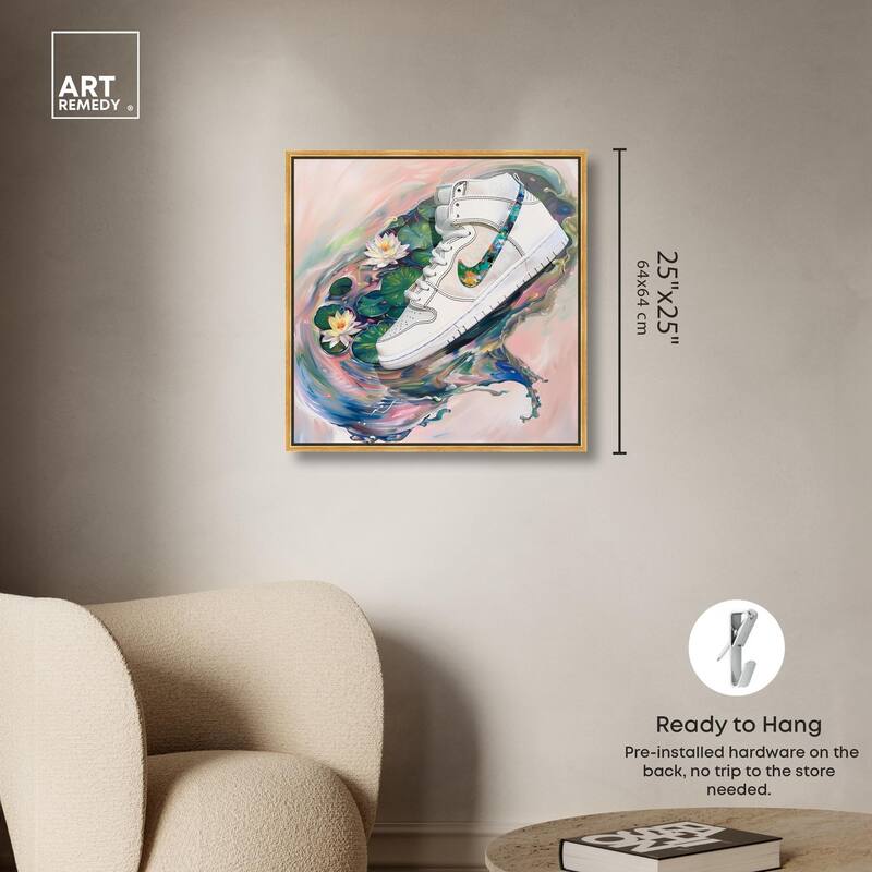 Lilypads Sneaker Splash Canvas by Art Remedy