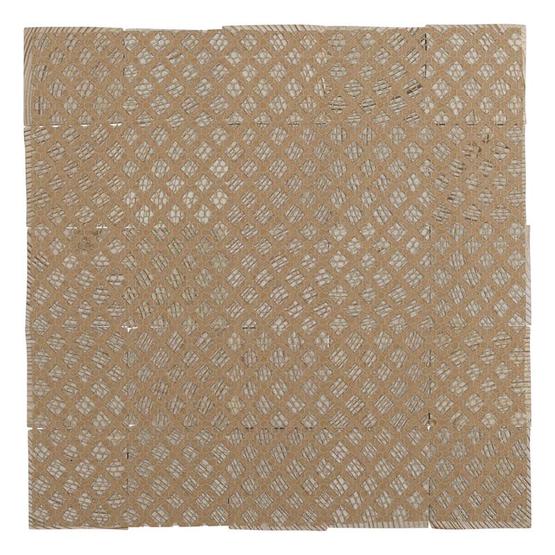 11 7/8"W x 11 7/8"H x 1/2"P Etched Wood Mosaic Wall Tile, Pine - 11 7/8"W x 11 7/8"H x 1/2"P