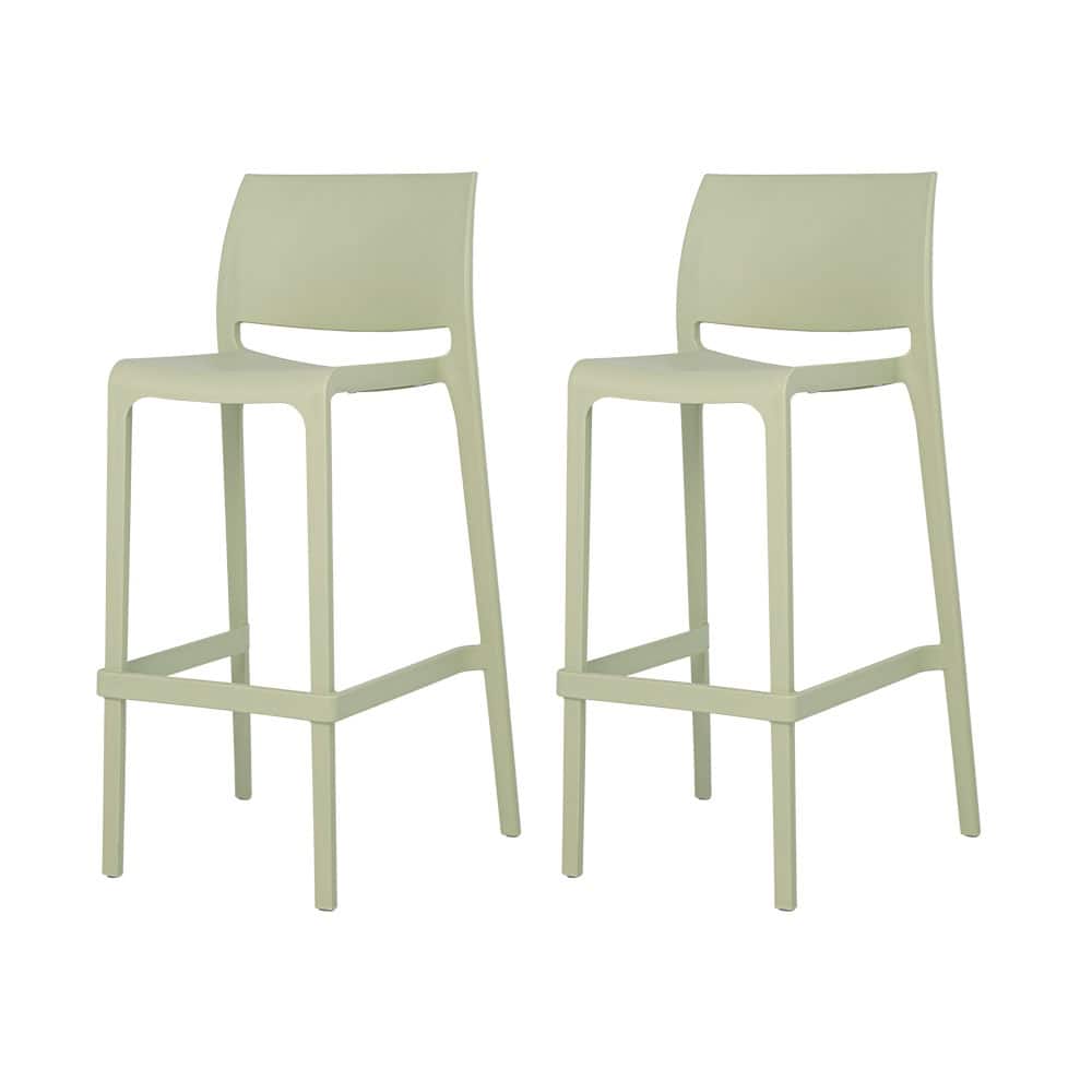 Sensilla Resin Stackable All-Weather Bar Stool, Set of 2