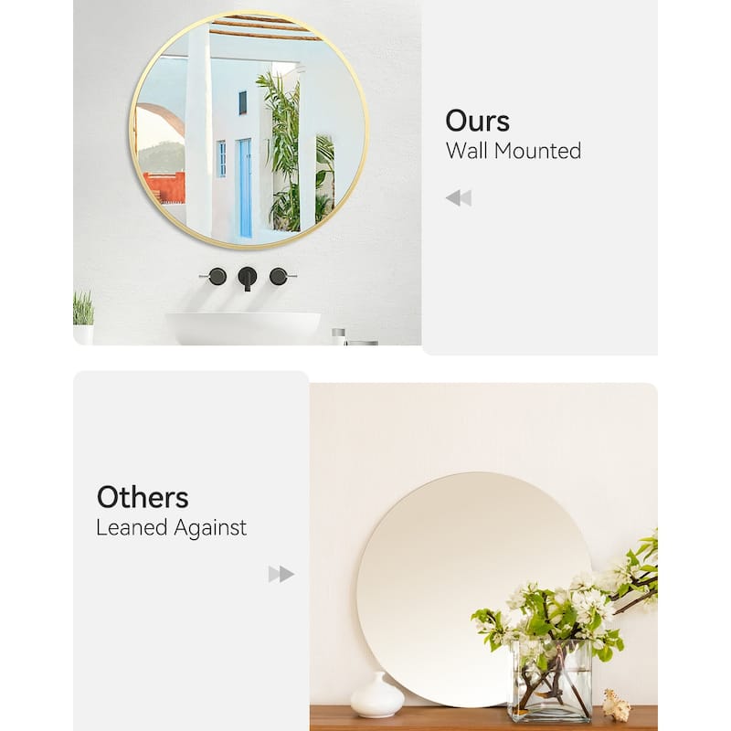 Circle Mirror Round Bathroom Mirror for Over Sink Gold 6 Sizes