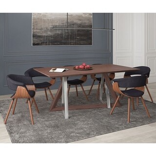 7 Pc Mid Century Modern Dining Table Set - Bed Bath & Beyond - 33721262
