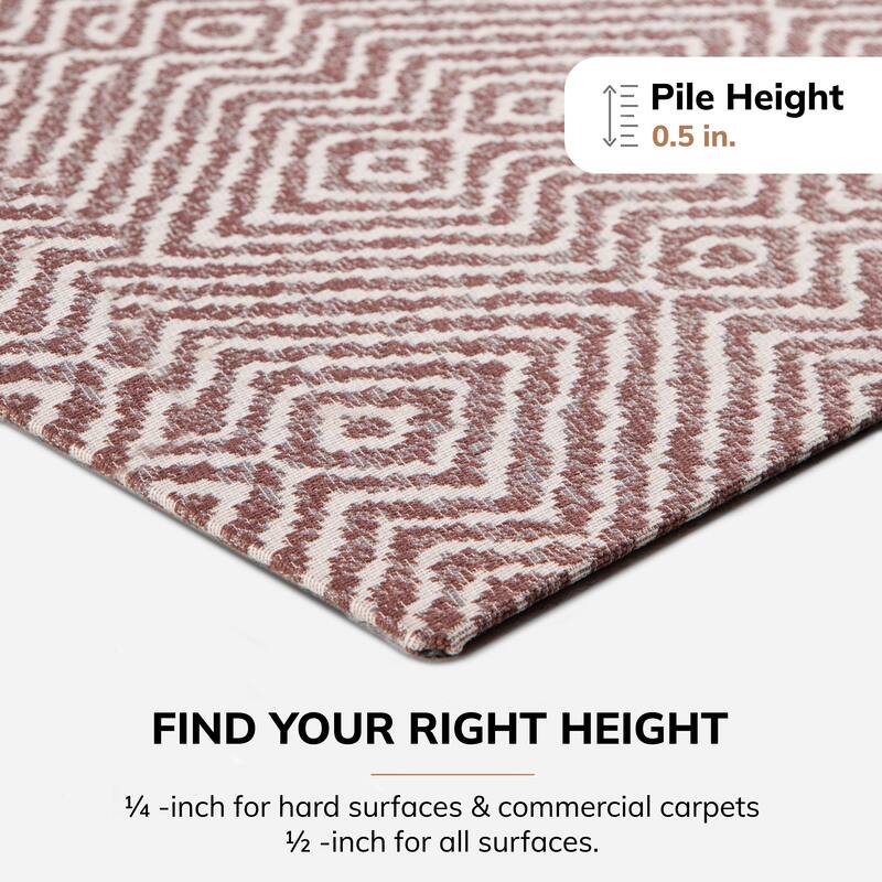Jani 36"x48" Rug'd Chair Mat-Rug Style Office Chairmat for Carpet & Hard Floors| 0.25" Thick |Non-Slip, Foldable Desk Chair Mat