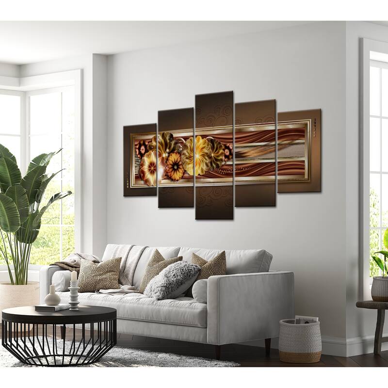 Glam Canvas Wall Art - Floral Serenade - 5 Pieces