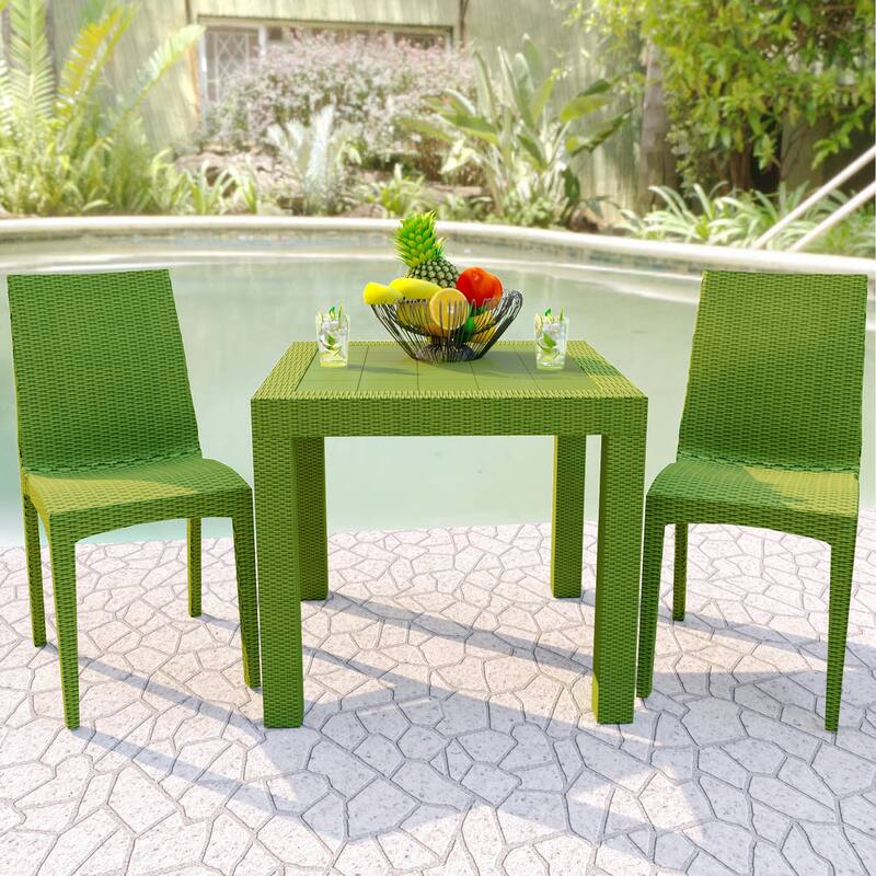 Mace Outdoor Wicker-Style Weather-Resistant and Stackable Dining Chair for Patios, Cafes, Indoor and Outdoor