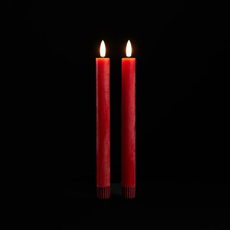 FIA Wick Red Taper Candle (Set of 2)