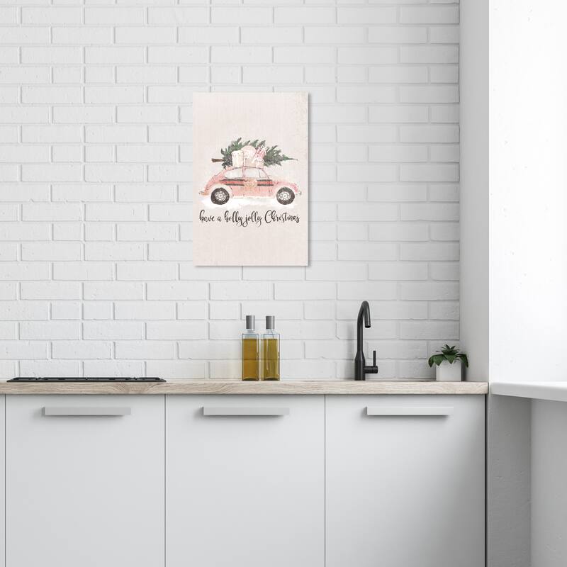 Wynwood Studio Canvas Holiday and Seasonal Holly Jolly Guests White Rustic Wall Art Canvas Print - 16 x 24