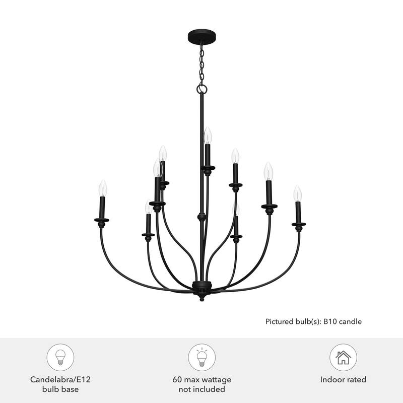 Hunter Southcrest Chandelier - Entry, Dining Table, Kitchen Island - Farmhouse, Transitional, Candle