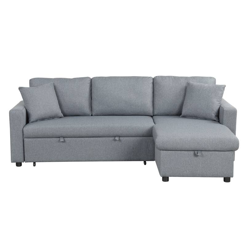 Modern Upholstery Sleeper Sectional Sofa with Storage Space
