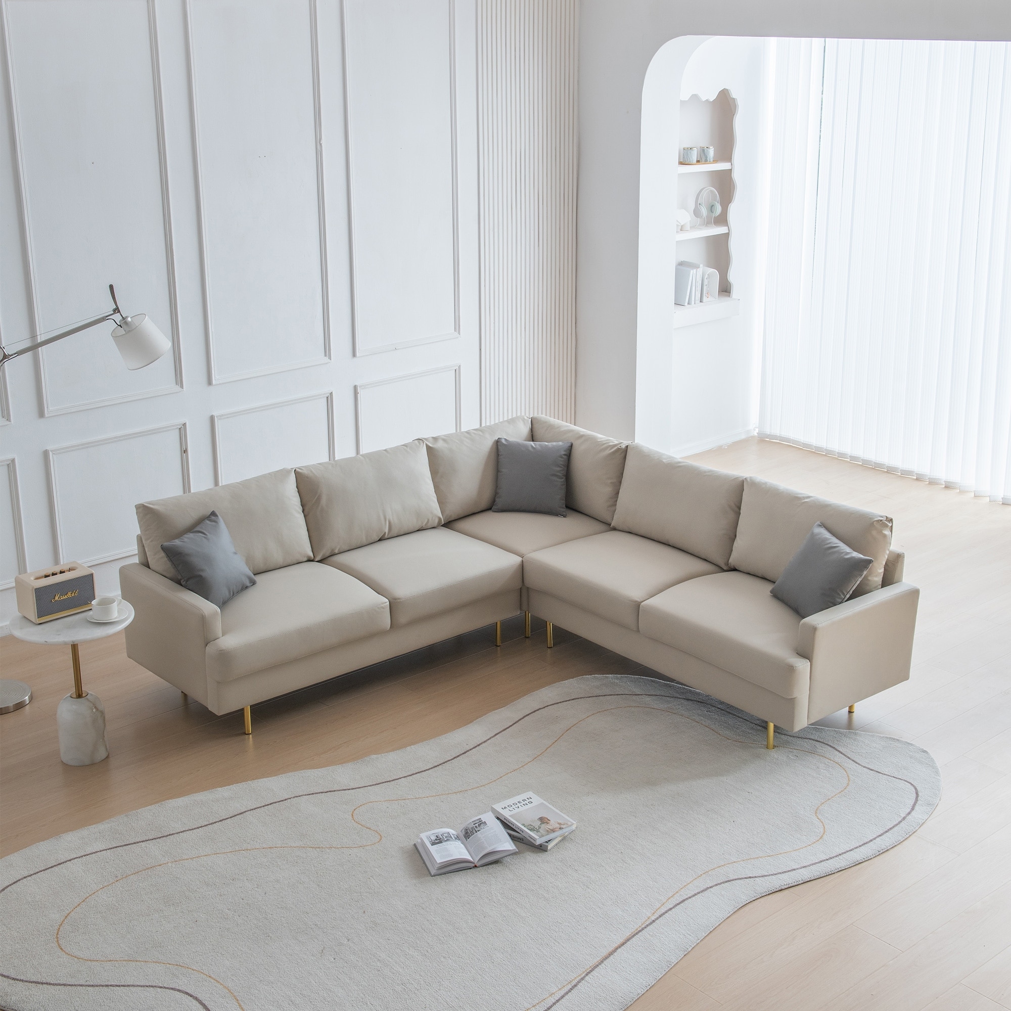 L shaped outlet symmetrical sectional