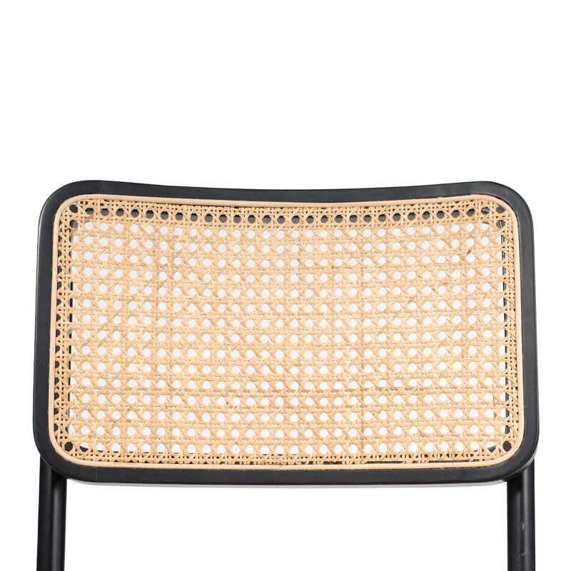 Arwan Black Cane Dining Side Chair, Set of 2 - 18" x 21" x 33"