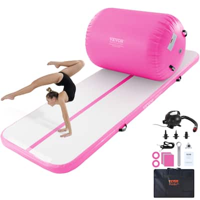 VEVOR Inflatable Gymnastics Air Mat Set Tumble Track with Electric Pump for Home Use/Gym/Yoga/Beach/Park/Water - 118.1×39.8inch