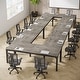preview thumbnail 31 of 49, 6.5FT Conference Meeting Seminar Business Table Set for 16-20 Person (Set of 6) Grey+Black