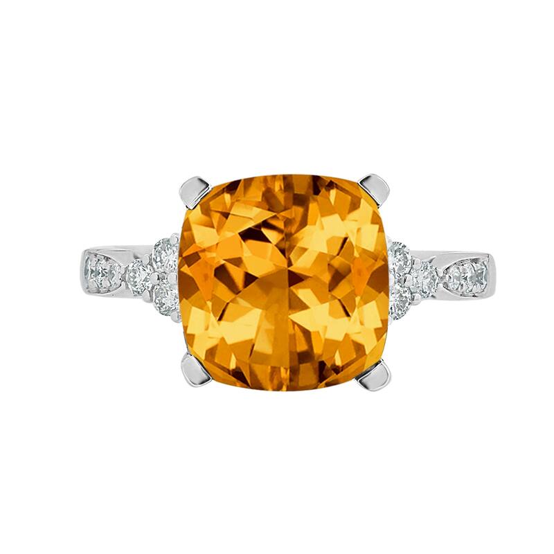 Auriya 1 1/5ct Fancy Cushion Citrine and Diamond Engagement Ring 1/4cttw 14k Gold