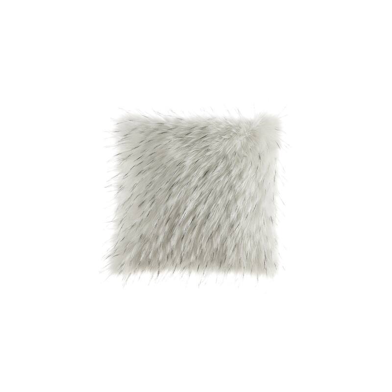 Calisa White Faux Fur Throw Pillow