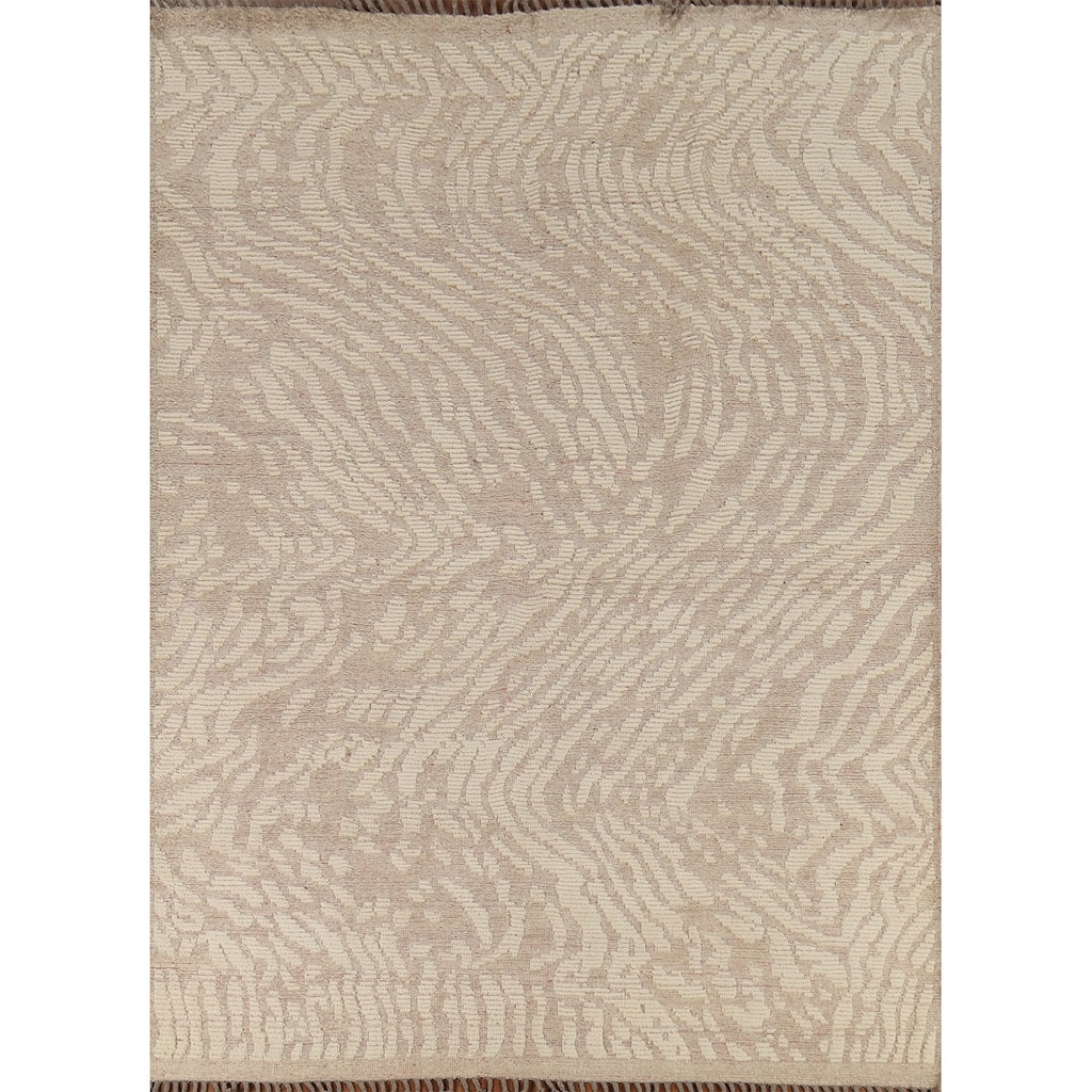 Moroccan Abstract Area Rug Handmade Wool Carpet - 7'11"x 9'7"