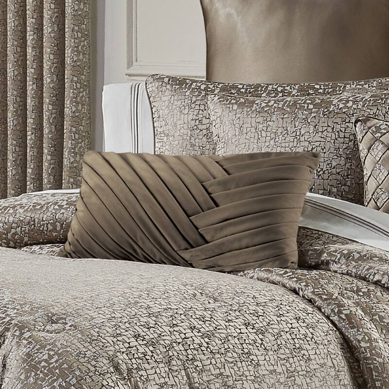 J. Queen New York Cracked Boudoir Decorative Throw Pillow - Accent - Polyester - Taupe