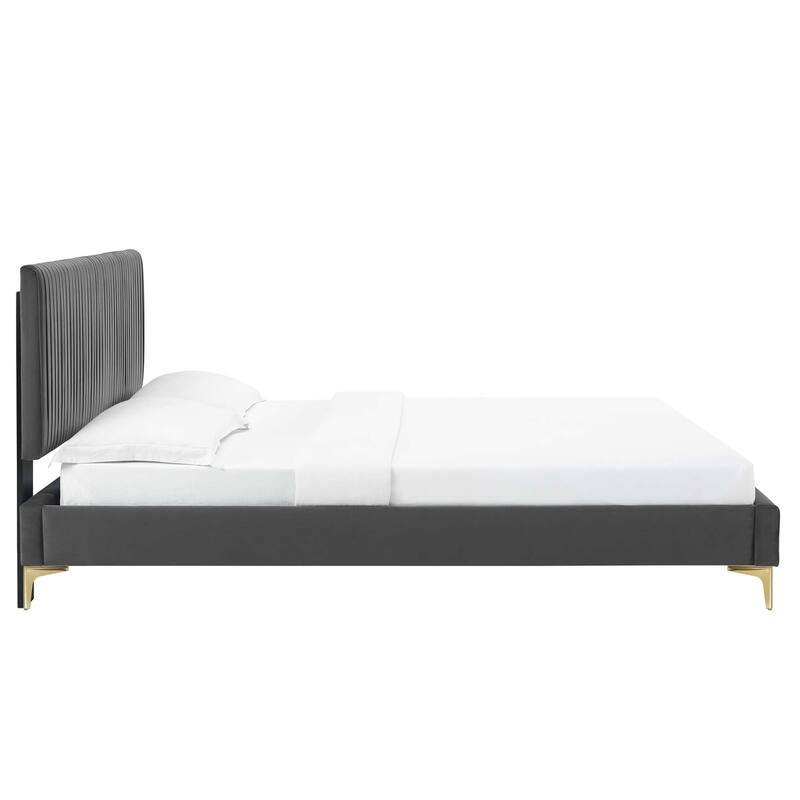 Peyton Performance Velvet Queen Platform Bed