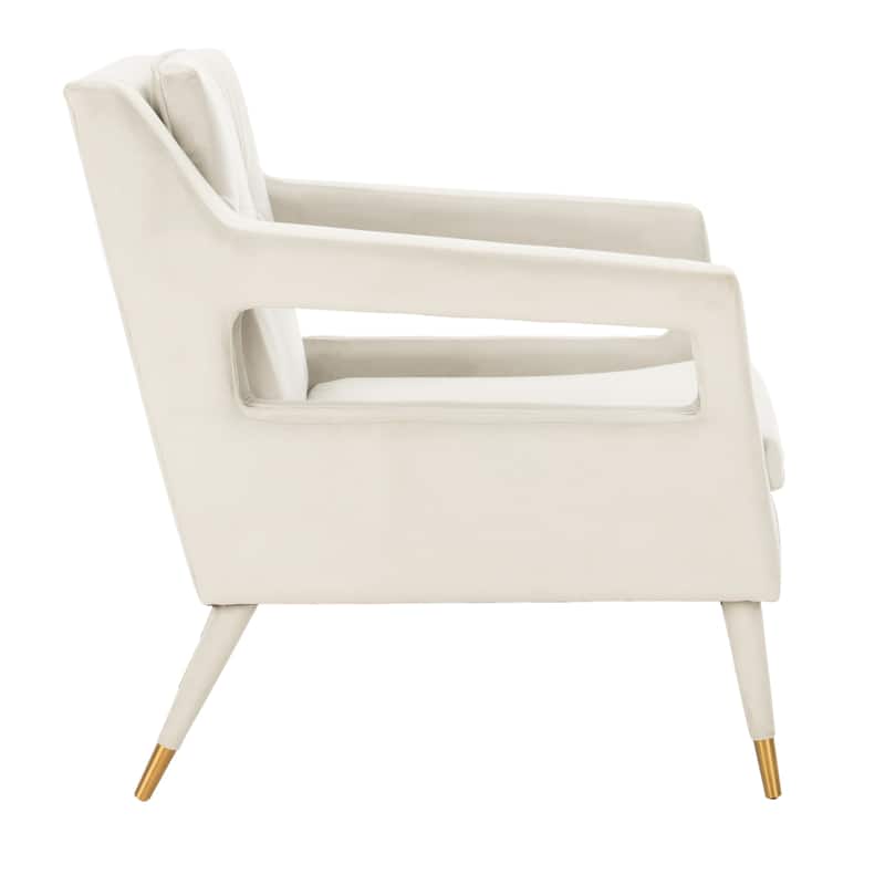 SAFAVIEH Amber Tufted Velvet Accent Chair - 30.3" x 34.1" x 33.9" - 30Wx34Dx34H