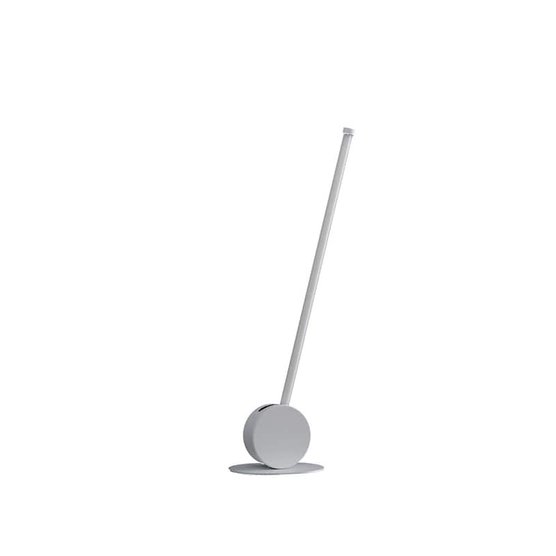 White Metal LED Stick Table Lamp with Integrated 8W Bulb and Switch - 6.25” x 5” x 23” (D x W x H)