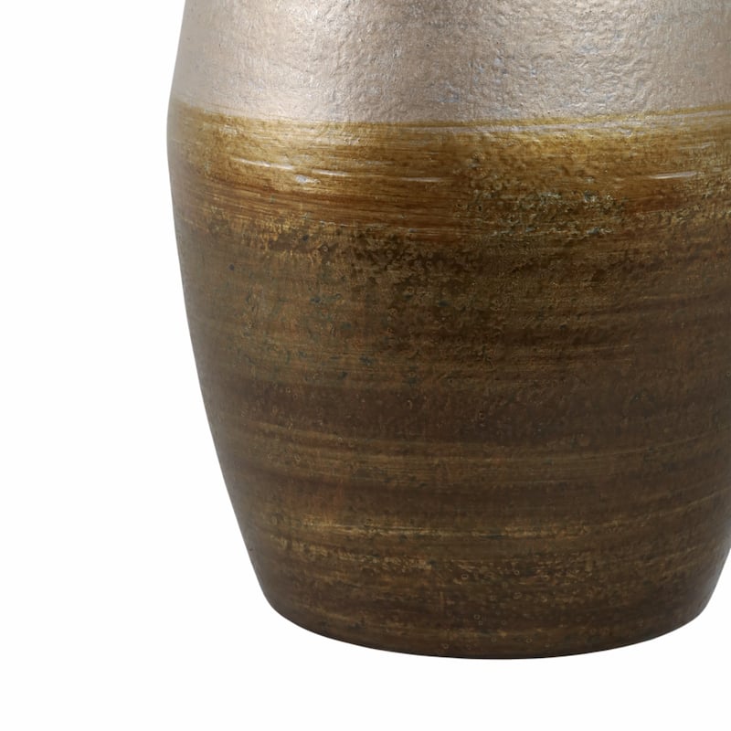 Glass Vase in Boho Style with Tapered Neck and Textured Finish