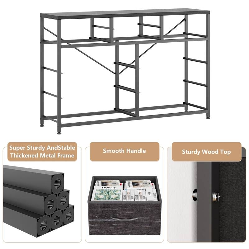 Fabric Dresser with 10 Drawers,47" TV Stand Dresser