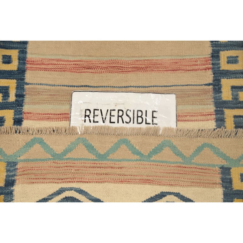 Hand Woven Oriental 100% Wool Carpet Southwestern Tribal Multi-Colored Kilim Runner Rug - 8' 1'' X 2' 2''