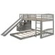 preview thumbnail 15 of 16, Stairway Twin over Twin Bunk Bed with 2 Drawers & Slide, White