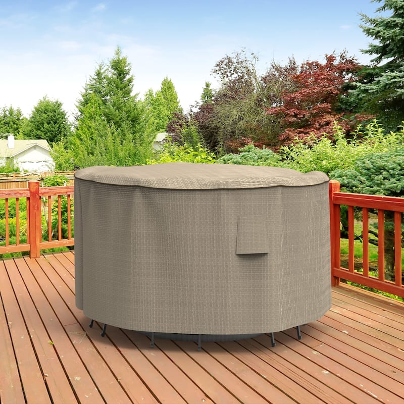 Budge StormBlock™ Mojave Black Ivory Patio Bar Table and Chairs Cover Multiple Sizes