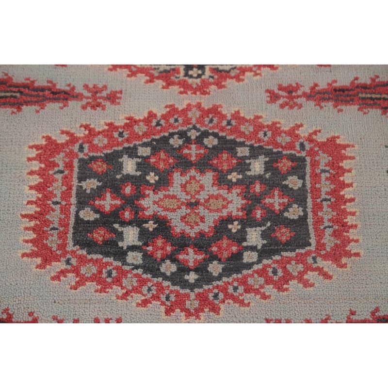 Kazak Oriental Runner Rug Handmade Geometric Wool Carpet - 2'7"x 9'11"