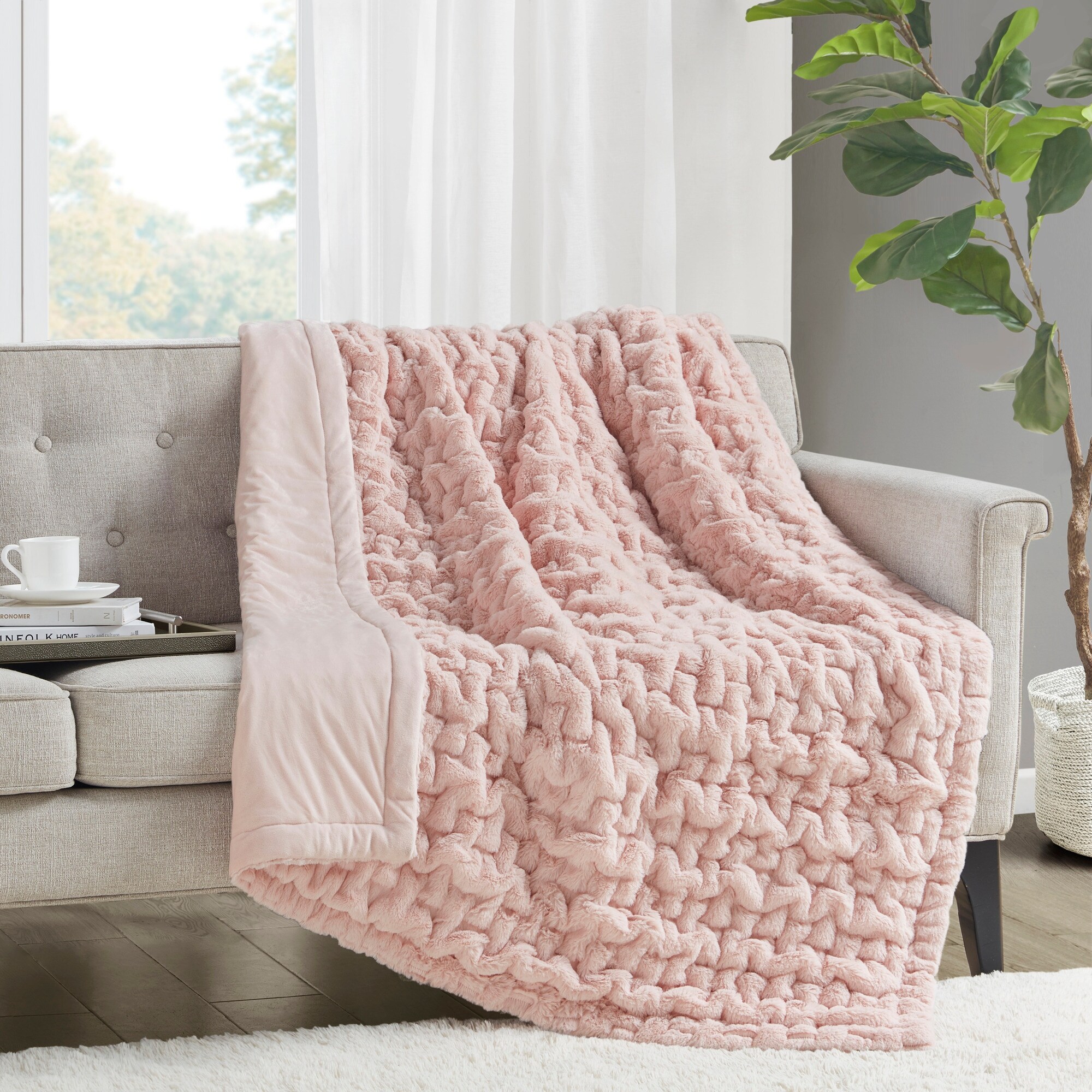 Madison Park Ruched Fur Throw Bed Bath Beyond 12705126