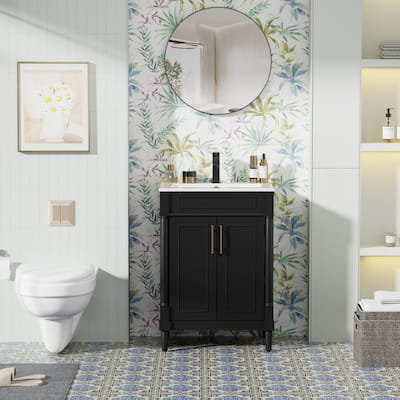 24"/30"/36" Retro Bathroom Vanity W/ Drop in Sink Combo Cabinet Set