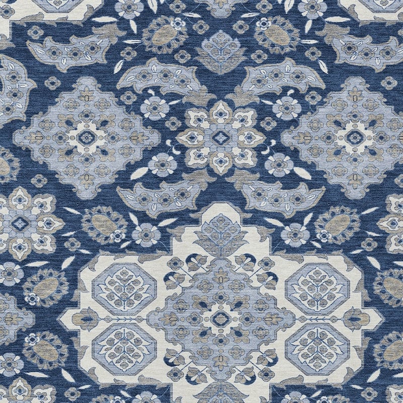 HomeRoots Medallion Traditional Rectangle Outdoor Rug
