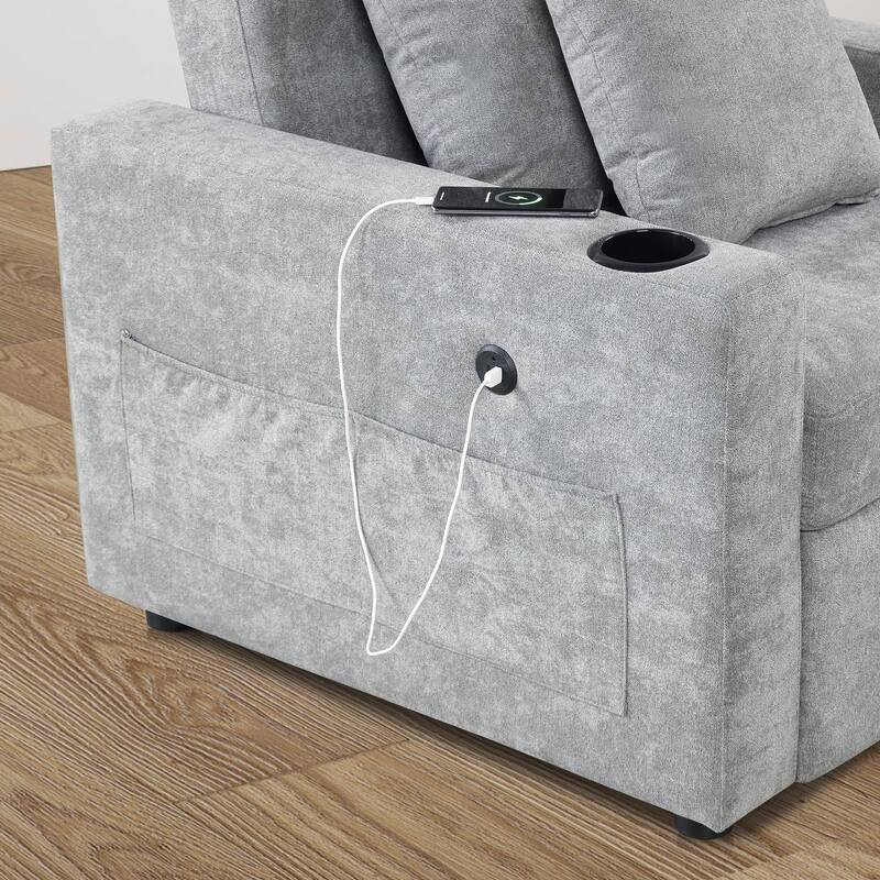 MCombo 3 in 1 Convertible Sleeper Sofa Bed, Pull Out Couch with Adjustable Backrest, Upholstered Recliner Chair VN6001