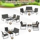 preview thumbnail 7 of 7, Costway 4 PCS Patio Furniture Set with Padded Fabric Seat & - See Details