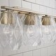 preview thumbnail 4 of 10, Lucas 4-light Bath/ Vanity Fixture w/ Wavy Embossed Glass